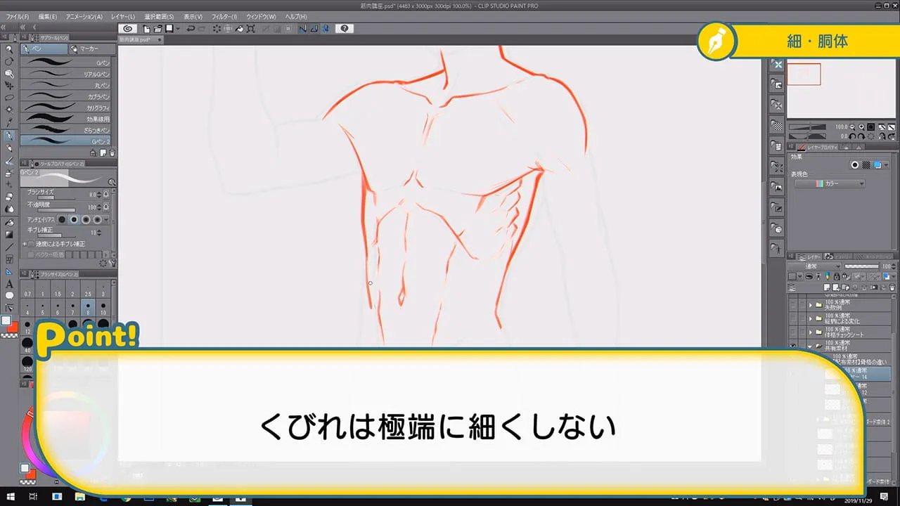 筋肉の描き方講座 お絵かき講座パルミー 筋肉の描き方講座 お絵かき講座パルミー