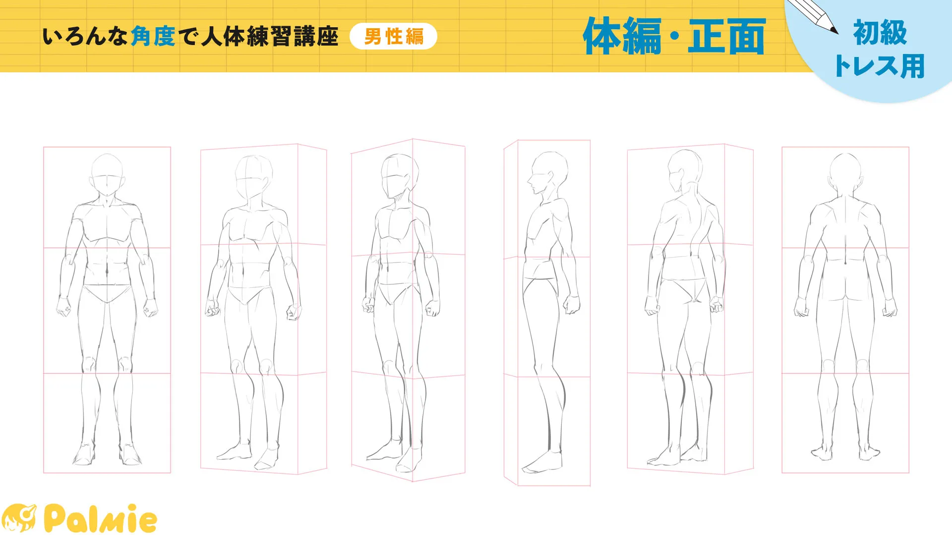 いろんな角度で人体練習講座 男性編 お絵かき講座パルミー