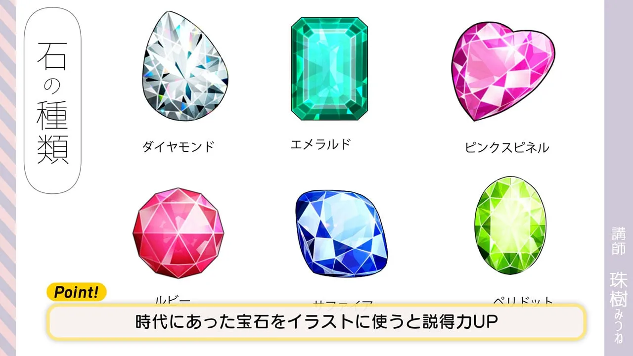 描き込みレベル別 宝石の描き方講座 お絵かき講座パルミー 描き込みレベル別 宝石の描き方講座 お絵かき講座パルミー