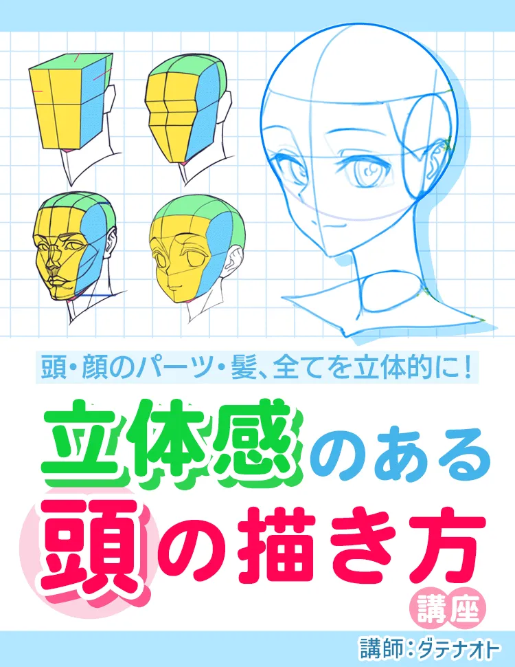 立体的な頭の描き方講座 お絵かき講座パルミー 立体的な頭の描き方講座 お絵かき講座パルミー