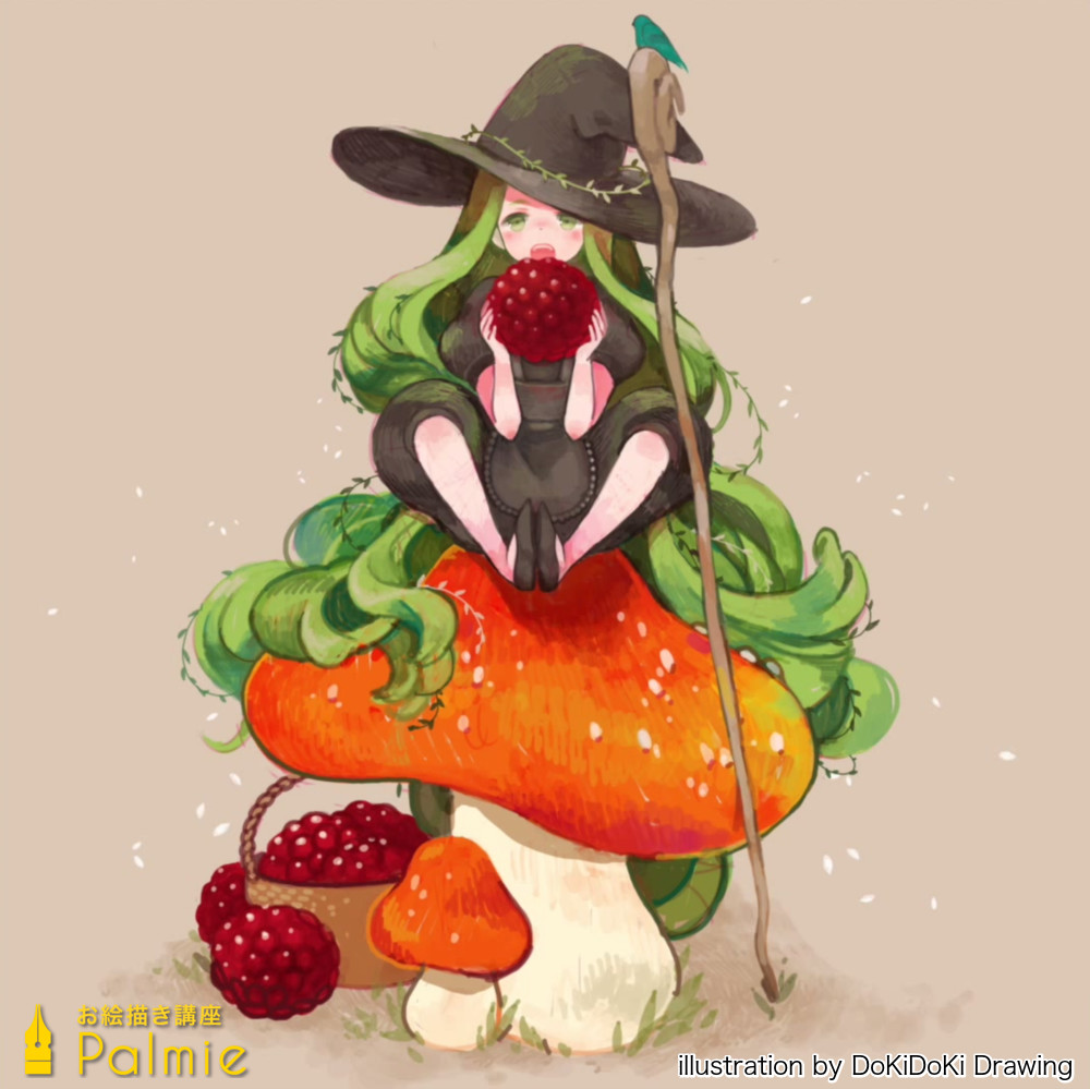 Photoshopで描く かわいい魔女のイラストメイキング講座 お絵かき講座パルミー