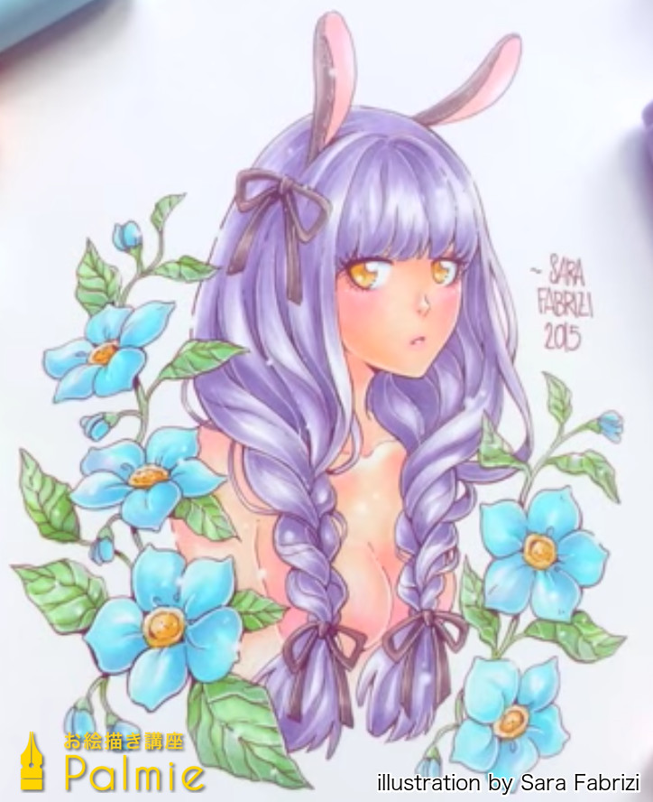 コピックで描く ウサ耳女の子アナログイラストメイキング お絵かき講座パルミー