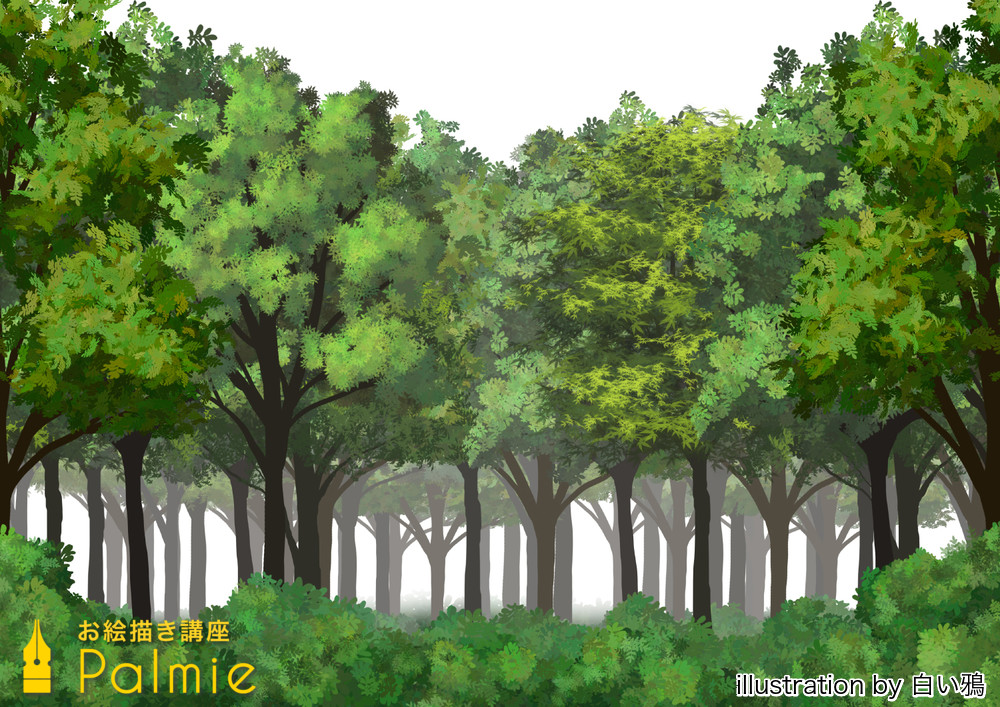 背景を描く時間を短縮 Photoshopで森を簡単に数分で描く方法 お絵かき講座パルミー 背景を描く時間を短縮 Photoshopで森を簡単に数分で描く方法 お絵かき講座パルミー