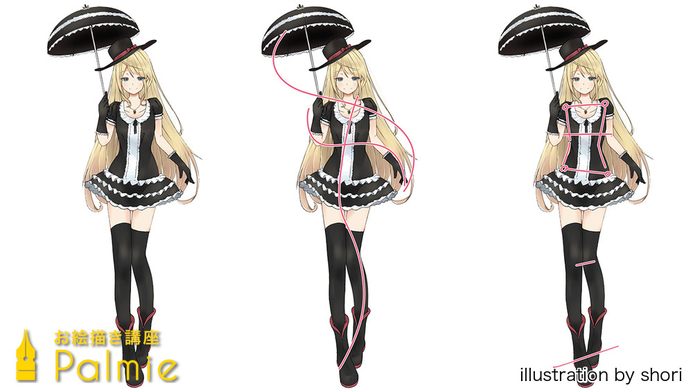 コントラポストを理解する ポーズのつけ方講座 お絵かき講座パルミー コントラポストを理解する ポーズのつけ方講座 お絵かき講座パルミー