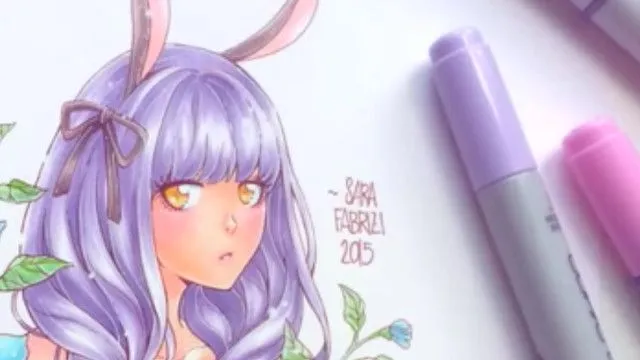 コピックで描く♪ウサ耳女の子アナログイラストメイキング