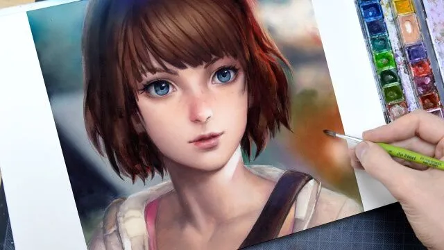 「Life Is Strange」主人公Maxの水彩メイキング