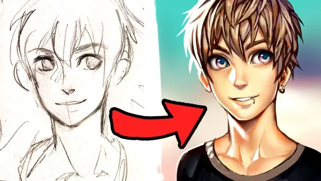 鉛筆ラフから仕上げる!男の子イラストのPhotoshopスピードペインティング