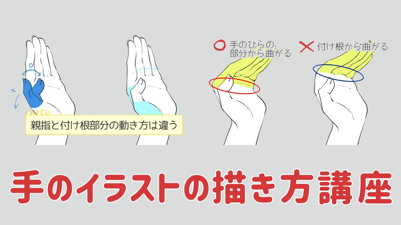 手や指のイラストの描き方講座。構造理解のコツ・描き分け参考資料も!